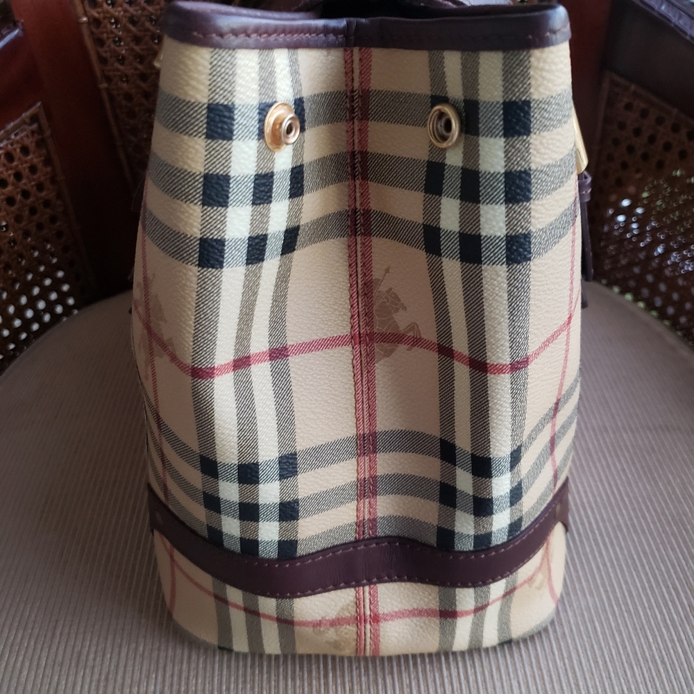 Burberry Haymarket Check Satchel Iconic Luxury Bag Medium Size Pre-loved - Picture 11 of 13